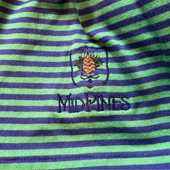Polo Ralph Lauren Mid Pines Golf Striped Polo Shirt Green Blue Men’s M - Picture 6 of 8